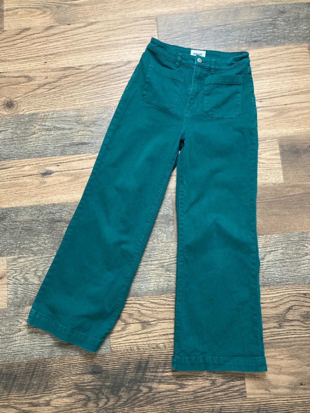 ROLLAS forest green sz 29 waist approx. 28-28,5 high rise wide leg pants L27